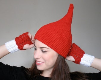 Red Christmas Elf Hat / Garden Gnome Hat