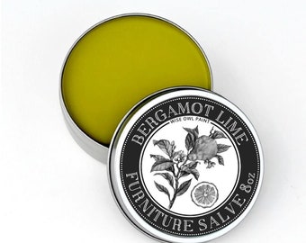 Wise Owl Bergamot Lime Natural Furniture Salve Furniture Wax - LARGE 8oz. - Scented Wax