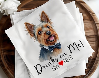 Servilletas personalizadas para mascotas, decoración personalizada para cócteles de perros