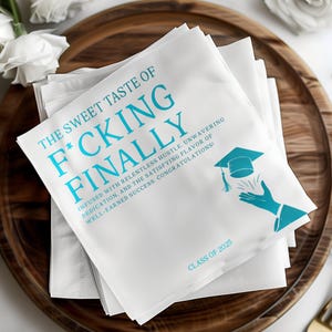 Funny Graduation Napkins – Custom College Party Napkins – Grad Party Decor – Personalized Napkins for High School or College Grad
