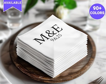 Personalized Wedding Napkins: Custom Initial Cocktail Napkins