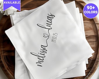 Personalized Wedding Napkins: Custom Cocktail Napkins, Bridal Shower Decor