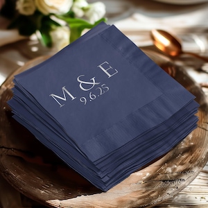 Custom Wedding Napkins Personalized Wedding Napkins Name Initial Napkins Wedding Bar Napkins Cocktail Napkins Bridal Shower Decor