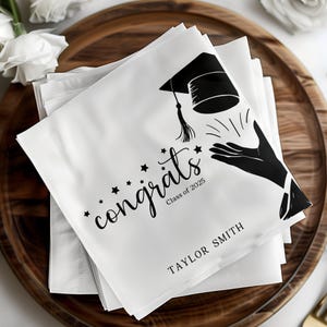 Personalized Graduation Napkins, Class of , Custom Party Napkins, Funny Graduation Cocktail Napkins, Graduation Party Decor