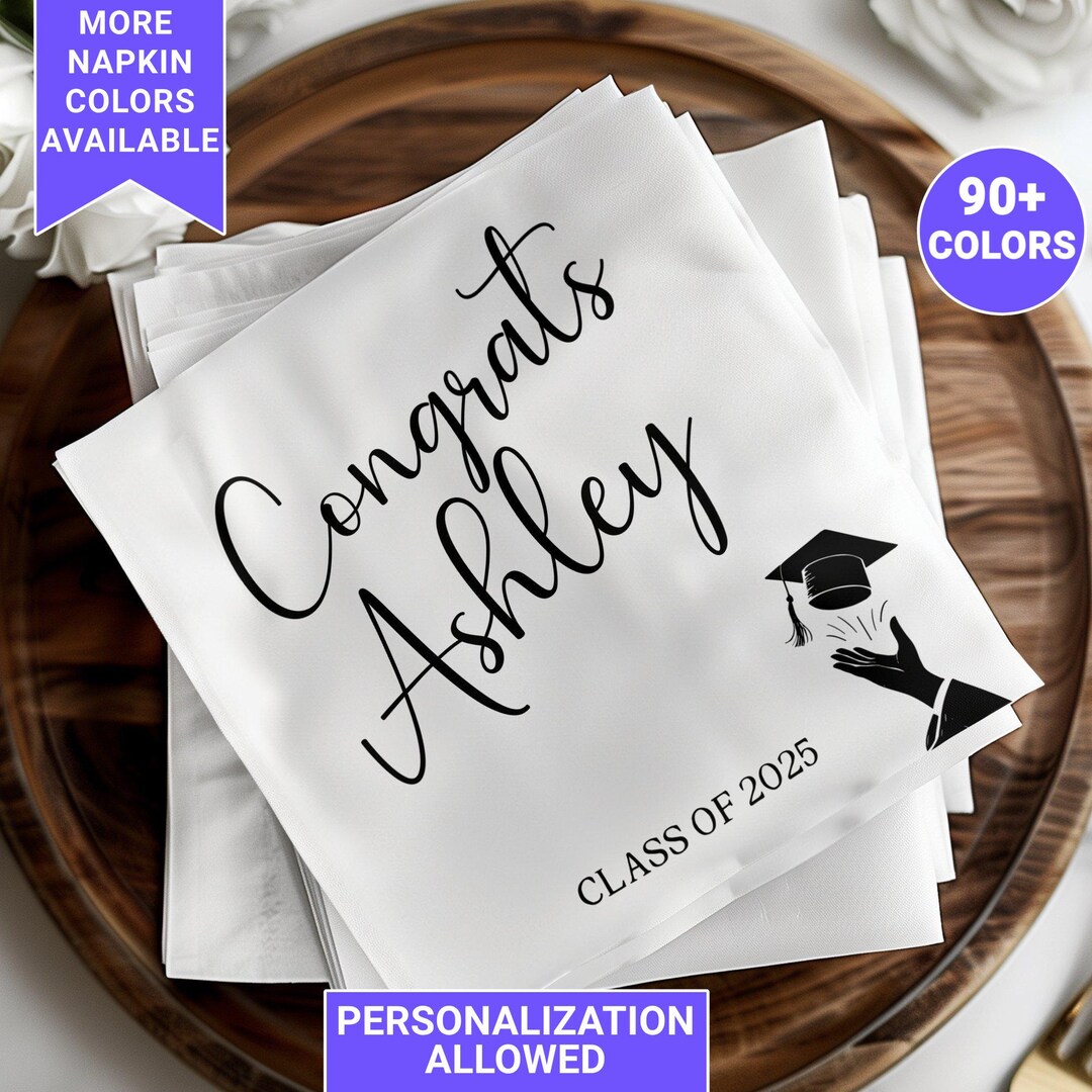 Personalized Graduation Napkins: Class of 2025 Party Decor - Etsy