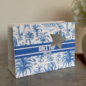 Personalised Paper Gift Bags | Custom Name Luxury Gift Wrapping | Reusable Gift Bag Toile De Tropical