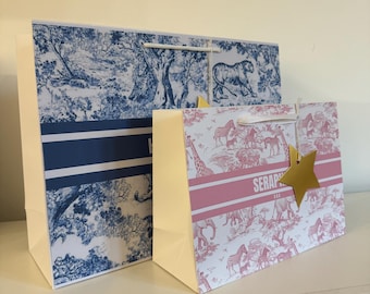 Personalised Paper Gift Bags | Custom Name Luxury Gift Wrapping | Reusable Gift Bag