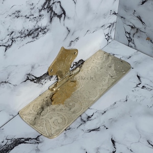 Handmade Moroccan Brass Wall Shelf: Engraved Boho Decor