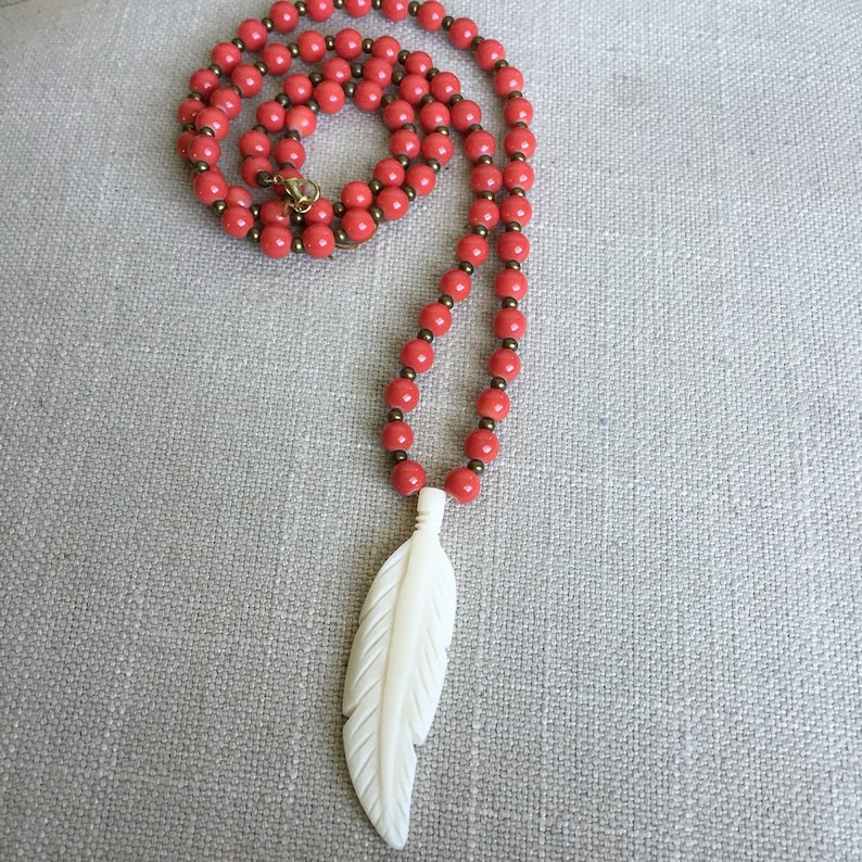 Long horn necklaces Horn necklaces beaded horn Etsy