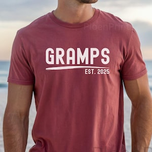 Comfort Colors Gramps Shirt, Custom Gramps Tee, Father&#39;s Day Shirt, Trendy Gramps Est 2025 Tshirt, New Gramps Gift, Comfort Colors Men&#39;s Tee