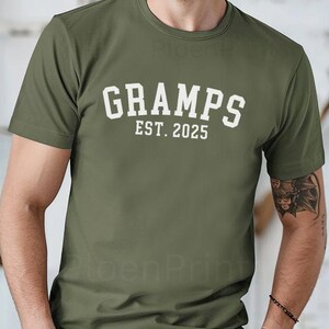 Gramps Est 2025 Shirt, Gift for Gramps, Gramps Father&#39;s Day Gift, Christmas Gift, New Grandpa Gift, Custom Gramps Tee, CUSTOMIZE the Year