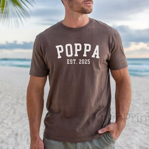 Komfortfarben Poppa Shirt, benutzerdefiniertes Poppa T-Shirt, Vatertags-T-Shirt, trendiges Poppa-T-Shirt, neues Poppa-Geschenk, benutzerdefinierte Komfortfarben-Herren-T-Shirt