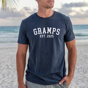 Comfort Colors Gramps Shirt, Custom Gramps Tee, Father&#39;s Day Shirt, Trendy Gramps Est 2025 Tshirt, New Gramps Gift, Comfort Colors Men&#39;s Tee