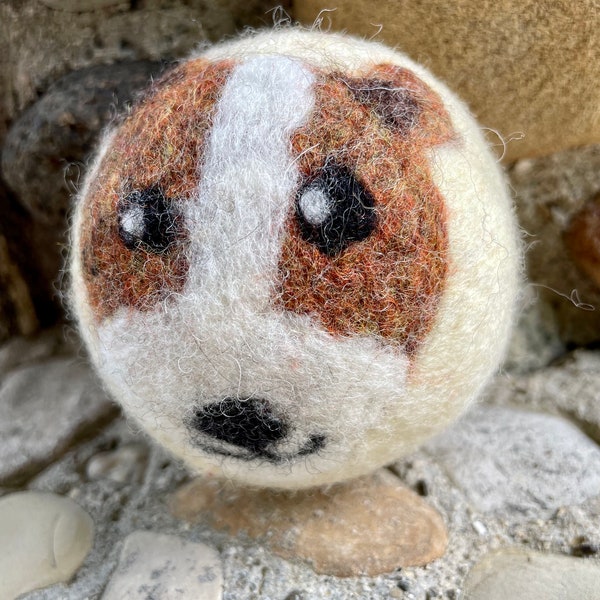 American Pit Bull Terrier Felted Wool Dryer Ball, Dog and Puppy Decor, Eco Dryer Ball Set, Natural Laundry, Dog Toy Custom Pet Gift