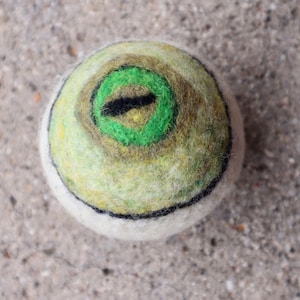 Grüne Eidechse Monster Auge Ball gefilzte Wolle Trockner Ball, gruseliges Spielzeug, Halloween Dekor, natürliche Wäsche, Eco Trockner Ball Set