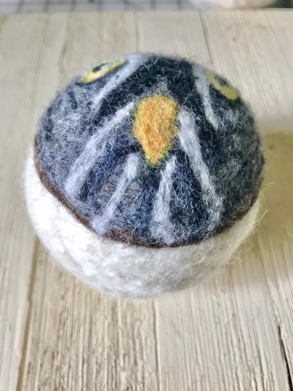 Barred Owl Felted Wool Dryer Ball Toy Fiber Art Bird Decor Eco Dryer Ball Natural Laundry Etsy