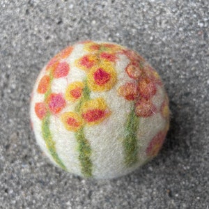 Wildflower Bouquet Felted Wool Dryer Ball, Floral Decor, Botanical Art, Custom Dryer Ball image 9