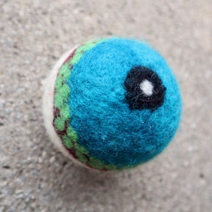 Chamäleon Eidechse Auge Ball gefilzte Wolle Trockner Ball, Monster Spielzeug, Halloween Dekor, Eco Trockner Ball Set, natürliche Wäsche