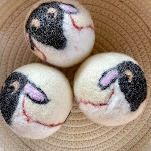 Felted Wool Dryer Balls: Black Faced Sheep, Eco-Friendly Laundry