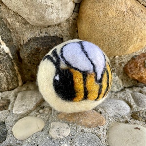 Bee Honeybee Bumblebee Felted Wool Dryer Ball, Farm Toy, Insect Decor, Dryer Ball Set image 3