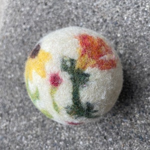 Wildflower Bouquet Felted Wool Dryer Ball, Floral Decor, Botanical Art, Custom Dryer Ball image 10