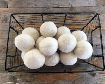 Natural White Felted Wool Dryer Balls, Dryer Ball Set, Bulk and Wholesale Plain Dryer Balls, Eco laundry