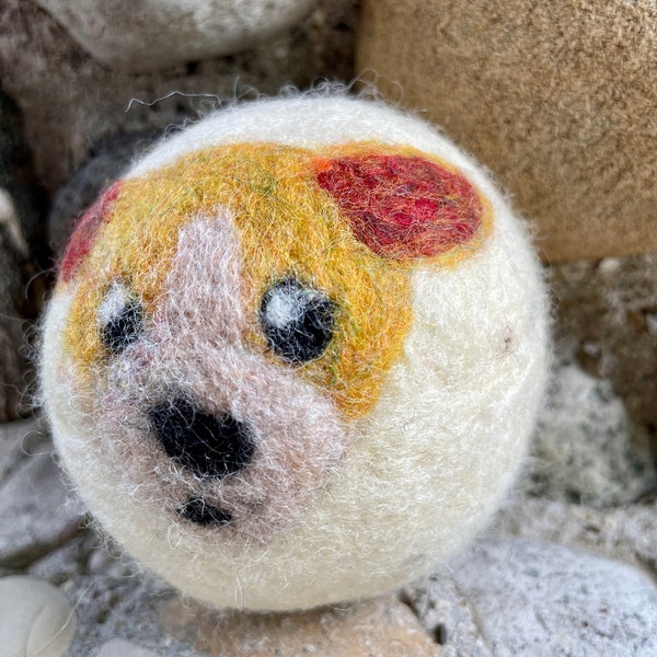 Corgi or Chihuahua Felted Wool Dryer Ball, Dog and Puppy Decor, Eco Dryer Ball Set, Natural Laundry, Dog Toy Custom Pet Gift