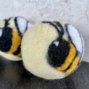 Bee Honeybee Bumblebee Felted Wool Dryer Ball, Farm Toy, Insect Decor, Dryer Ball Set image 7