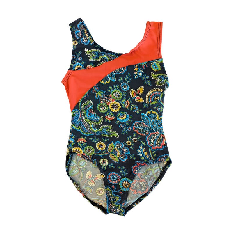 Surfs Up Polkadots Stripes Tank with Gather Sleeve and Legs Leotard