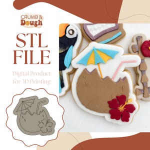 Coconut Drink Cookie Stamp & Cutter STL File