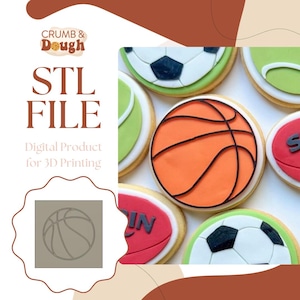 Basketball Cookie Stamp & Cutter STL File