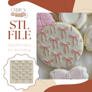 STL-bestand met strikpatroonplaat koekjesstempel