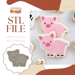 Pig Cookie Stamp & Cutter STL File