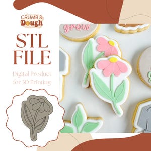 Dainty Daisy Cookie Stamp & Cutter STL File