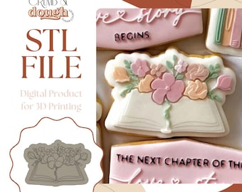 Fichier STL pour emporte-pièces et tampons floraux à livre ouvert