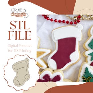 Christmas Stocking Cookie Stamp & Cutter STL File
