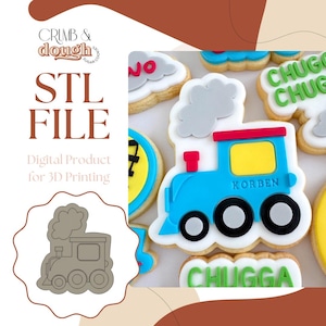 Archivo STL de sello y cortador de galletas de tren