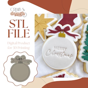 Boule de Noël avec un fichier STL pour emporte-pièce et tampon à biscuits