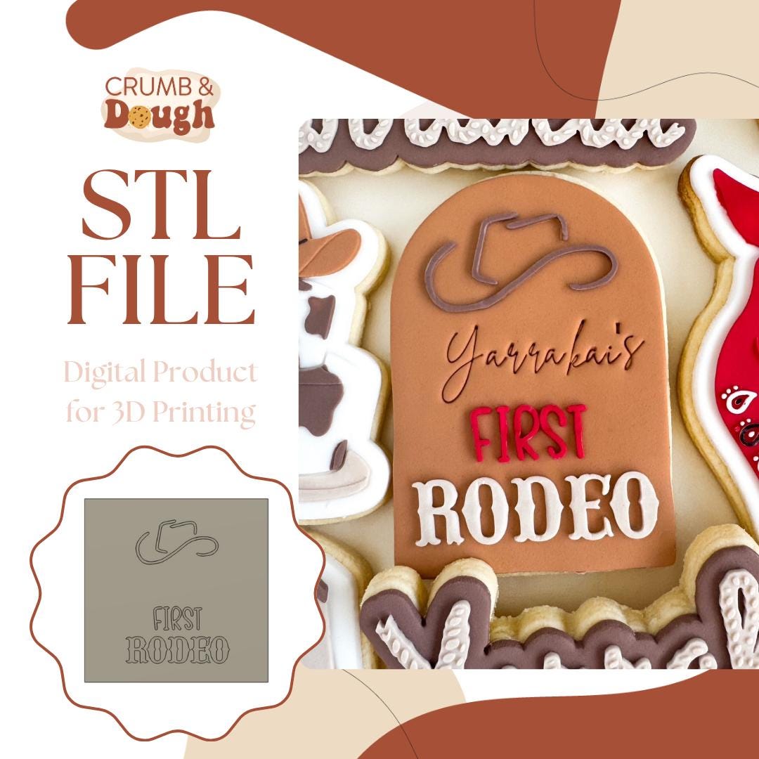 First Rodeo Cookie Stamp & Cutter STL File - Etsy