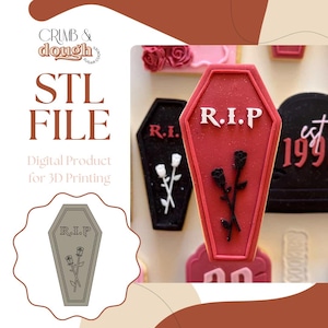 RIP Coffin Cookie Stamp & Cutter STL File