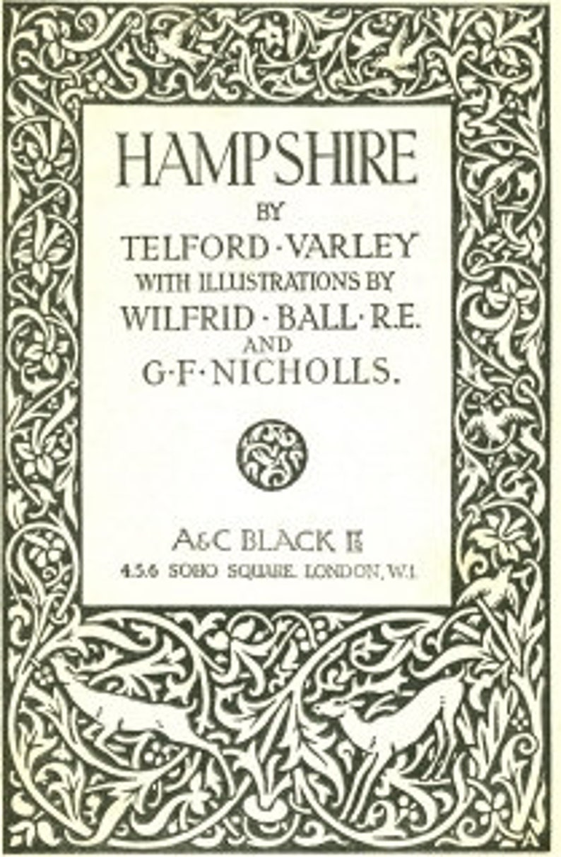 1926 Vintage Village Print Portchester Hampshire England image 2