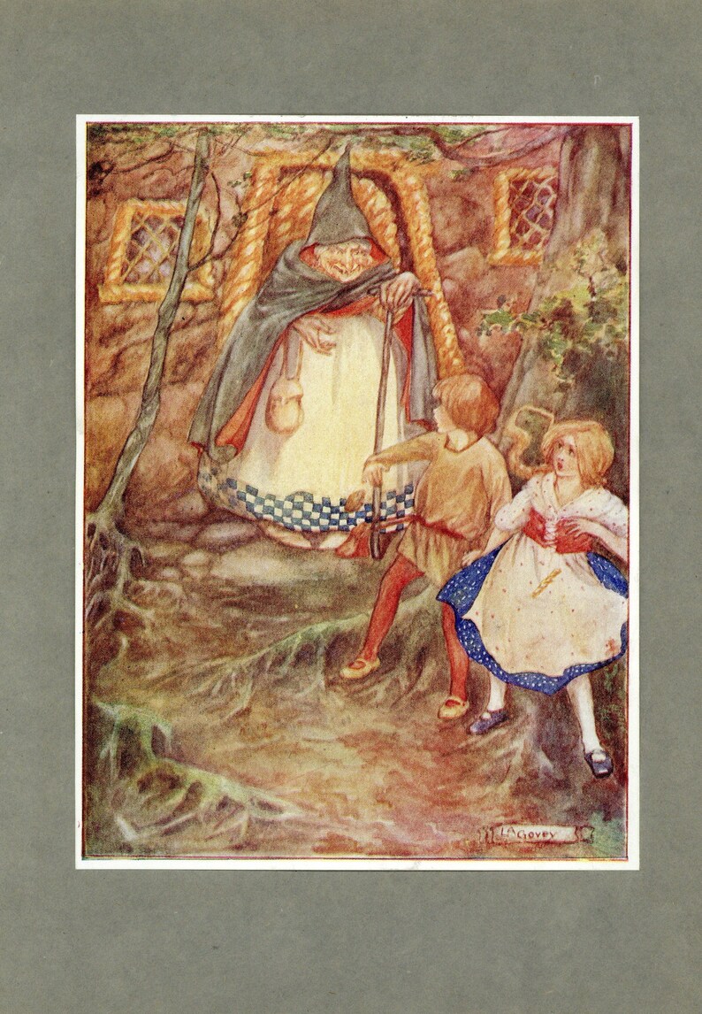 Hansel Roses 1912 Antique Print of Hansel and Gretel From the Rose Fairy Book ...