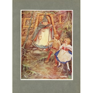 1912 Antique Print of Hansel and Gretel from the Rose Fairy Book, Illustration by Lillian A. Govey