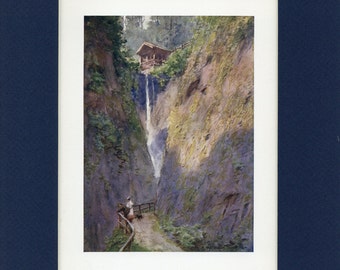 Scenic 1908 Isle of Wight - Shanklin Chine Antique Book Illustration