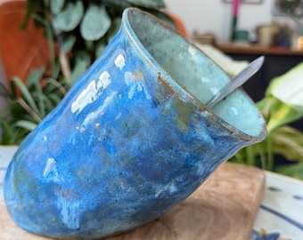 Maialino da sale in ceramica fatto a mano / Porta sale da cucina in ceramica, gres Cotswolds