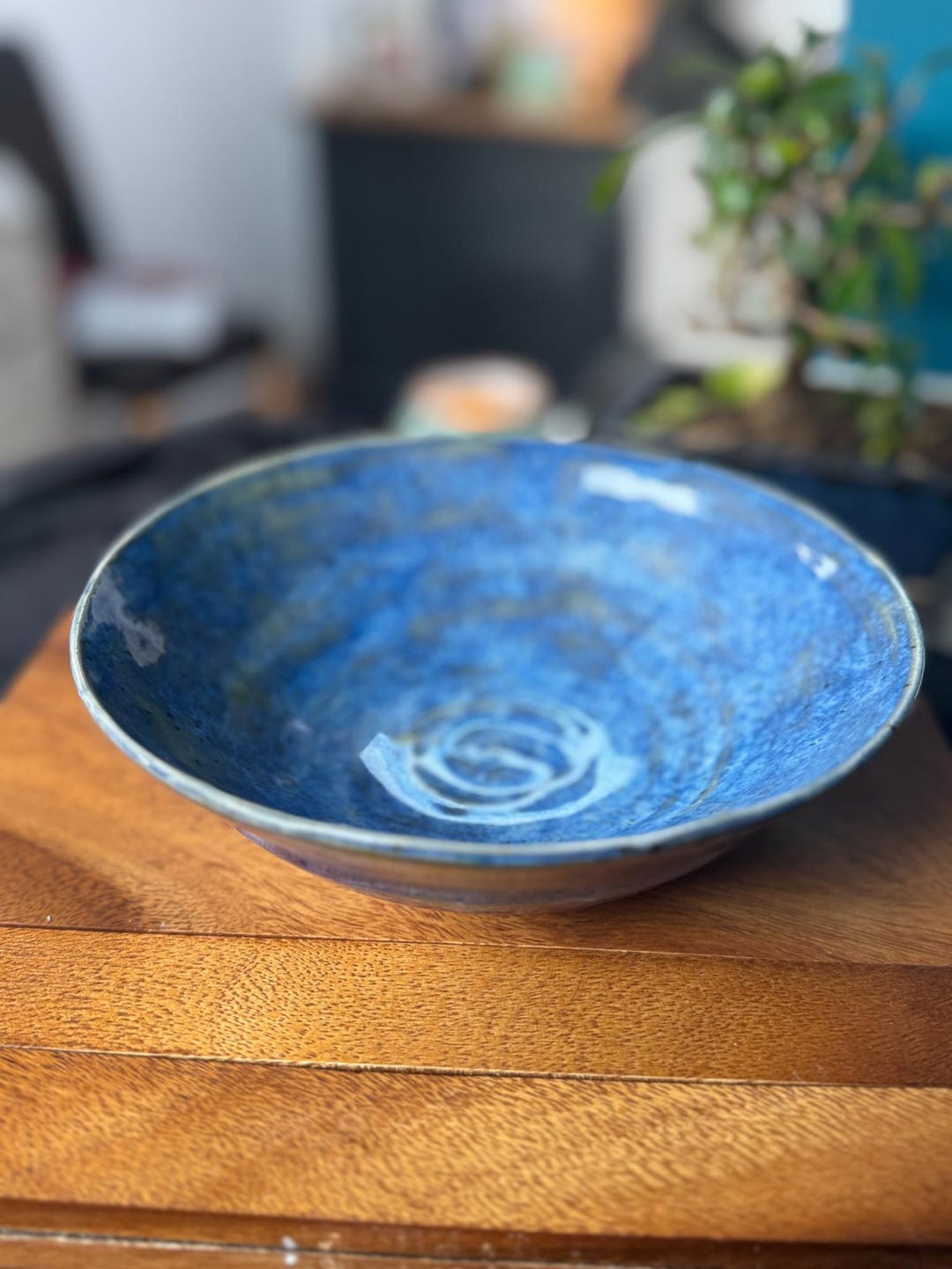 Hand Thrown Speckled Blue Ceramic Bowl: Stoneware Pottery - Etsy