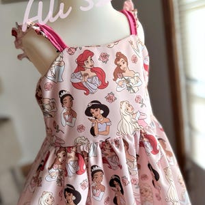 Princess inspired dress girl, princess inspired dress for toddler, cartoon dress, Bithday dress for toddler/kids,Pink PrincessBirthdayOutfit
