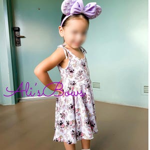 Dress Tie Straps , Baby Girl Dress, Disney twirly Dress , character Dress, Girls Twirl Dress Spring, Outfit Trip