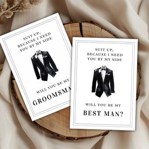 Groomsman proposal card | Best man proposal card | Suit up | Wedding invitation template | Printable invitation in 4x6 and 5x7 size