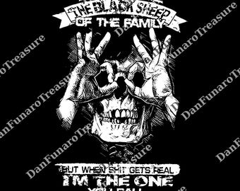 I Might Be The Black Sheep Of The Family Skull With OK png, Mother's day Gift png, Father's day Gift png